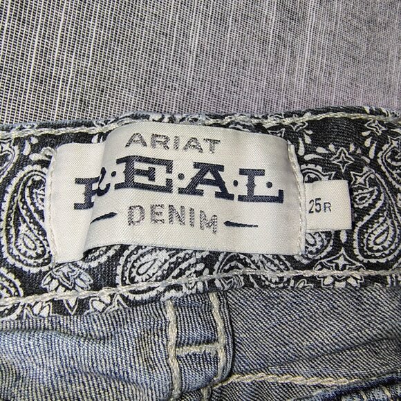 Ariat REAL Jeans Womens Size 25R Icon Mid Rise Stackable Stretch Icon Straight - Picture 9 of 12